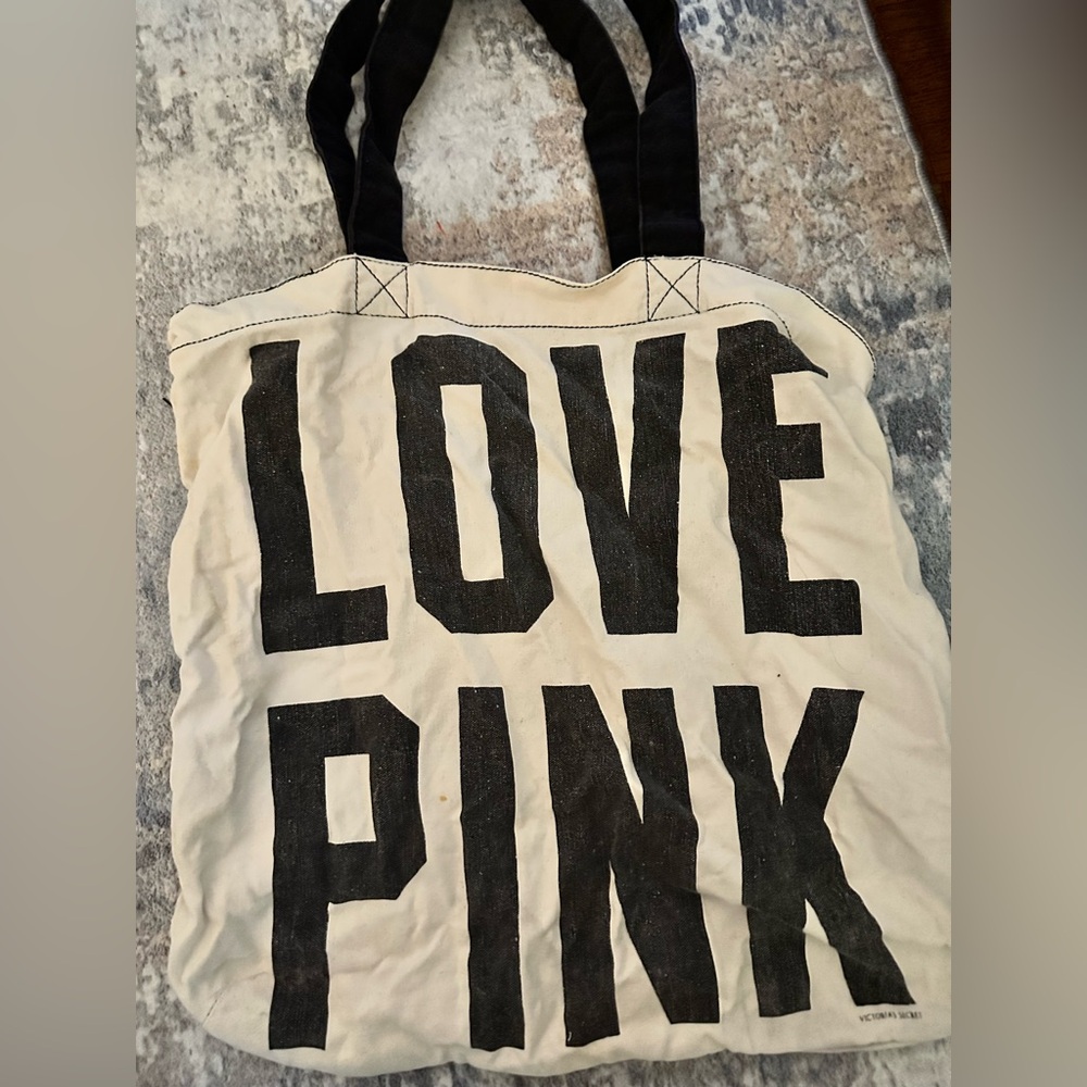 Victoria’s Secret Love Pink Canvas Tote Bag